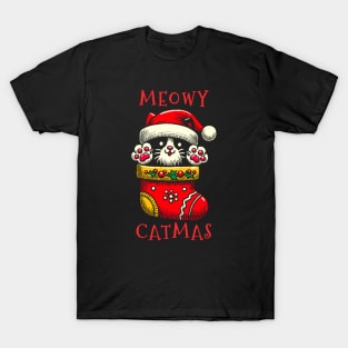 Meowy Catmas: Festive Christmas Cat Lovers Shirt T-Shirt